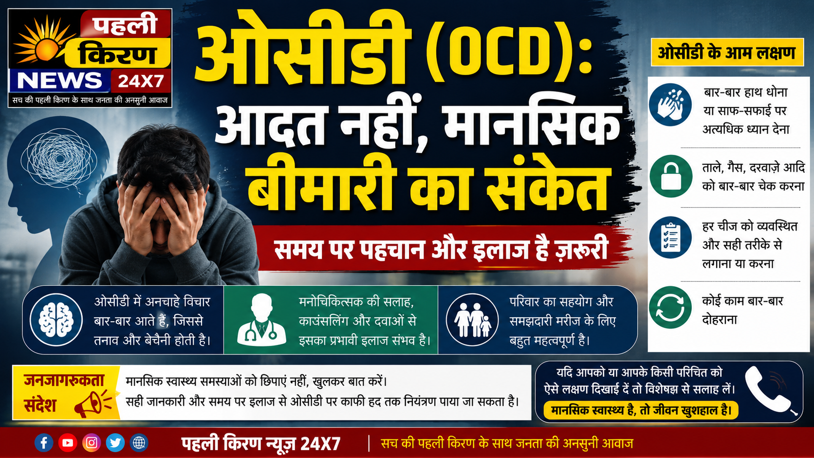 ओसीडी: सिर्फ सफाई की आदत नहीं, बल्कि मानसिक स्वास्थ्य से जुड़ी गंभीर समस्या